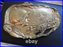 Ancien vide poche en bronze ART NOUVEAU coupelle cendrier EMPTY POUCH ANTIQUE
