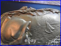 Ancien vide poche en bronze ART NOUVEAU coupelle cendrier EMPTY POUCH ANTIQUE