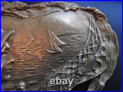 Ancien vide poche en bronze ART NOUVEAU coupelle cendrier EMPTY POUCH ANTIQUE