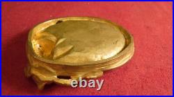 Ancien vide poche en bronze doré Art Nouveau signé Cassonnet à décor de roses
