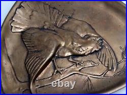 Ancien vide poche en bronze signé LAUCHHAMMER BILDGUSS époque Art Nouveau