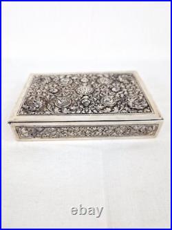 Ancienne Boite Rectangulaire En Argent Massif Et Bois Asie Art Nouveau Ancienne Boite Rectangulaire En Argent Massif Et Bois Asie Art Nouveau