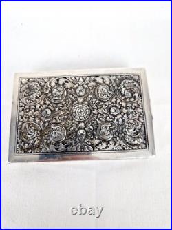 Ancienne Boite Rectangulaire En Argent Massif Et Bois Asie Art Nouveau Ancienne Boite Rectangulaire En Argent Massif Et Bois Asie Art Nouveau