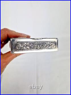 Ancienne Boite Rectangulaire En Argent Massif Et Bois Asie Art Nouveau Ancienne Boite Rectangulaire En Argent Massif Et Bois Asie Art Nouveau