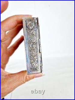 Ancienne Boite Rectangulaire En Argent Massif Et Bois Asie Art Nouveau Ancienne Boite Rectangulaire En Argent Massif Et Bois Asie Art Nouveau