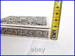 Ancienne Boite Rectangulaire En Argent Massif Et Bois Asie Art Nouveau Ancienne Boite Rectangulaire En Argent Massif Et Bois Asie Art Nouveau