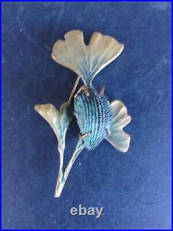 Ancienne Broche Insecte Naturalise Scarabee Art Nouveau