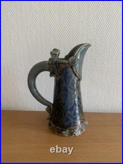 Ancienne Carafe En Gres Émaillée Art Nouveau