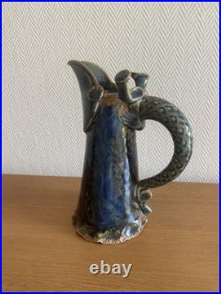 Ancienne Carafe En Gres Émaillée Art Nouveau