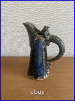 Ancienne Carafe En Gres Émaillée Art Nouveau