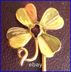 Ancienne Epingle A Cravate, Broche, Grenat, Or 18 Carats, Art Nouveau, Ecrin Ancienne Epingle A Cravate, Broche, Grenat, Or 18 Carats, Art Nouveau, Ecrin