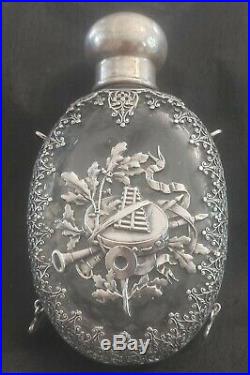 Ancienne Flasque à Parfum Art Nouveau Magnifique Décors