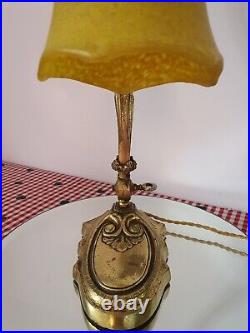 Ancienne Lampe Art-nouveau En Bronze Delatte Nancy