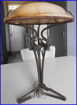 Ancienne Lampe Champignon Art Nouveau Art Deco Coupe En Albatre