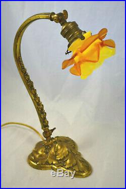 Ancienne Lampe En Bronze Art Nouveau 1900 Dgl Daum Galle E Brandt
