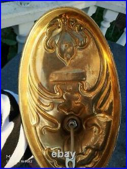 Ancienne Lampe de bureau Art Nouveau bronze dore fleur Lucien Gau