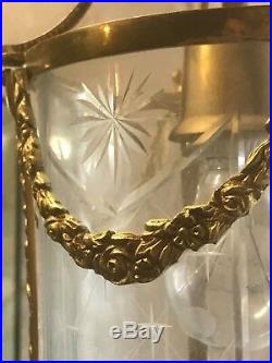 Ancienne Lanterne Lustre Bronze Style LOUIS XVI