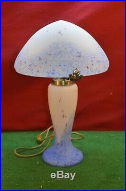 Ancienne Magnifique Lampe Champignon De Chevet Notaire Bouillotte Bureau