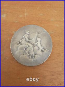 Ancienne Medaille Art Nouveau En Argent Massif Daniel Dupuis Debute Fouquet