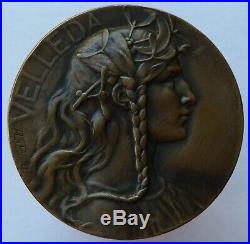 Ancienne Medaille Bronze Art Nouveau Antique French Signed old Medal jugendstil