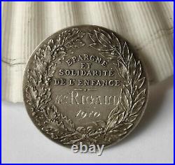 Ancienne Médaille argent massif BRANGIER B Antique silver Medal Art Nouveau