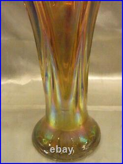 Ancienne Paire De Vases Irises Style Loetz Art Nouveau