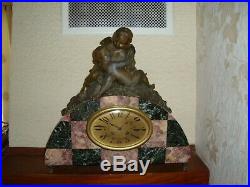 Ancienne Pendule Marbre Et Régule Art Nouveau Ou Art Déco Orologio Old Clock Uhr