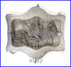 Ancienne Pochette Argent Art Nouveau Liberty Époque 1910 Sac Portefeuille