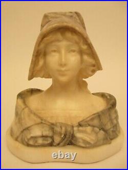 Ancienne Sculpture Statuette Buste Femme Art Nouveau Signee Adolfo Cipriani