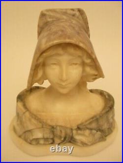 Ancienne Sculpture Statuette Buste Femme Art Nouveau Signee Adolfo Cipriani