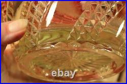 Ancienne Seau à Biscuits en Cristal de BACCARAT Serpentine Amberina Art Nouveau