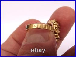 Ancienne bague or 18 carats tête d'aigle Pierre citrine Art Nouveau Taille 54