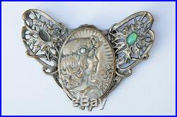Ancienne boucle de ceinture Art Nouveau 1900 Mucha Antique Jugendstil brooch