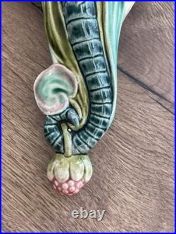 Ancienne bouquetière vase en barbotine libellule époque art nouveau