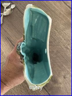 Ancienne bouquetière vase en barbotine libellule époque art nouveau