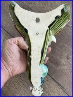 Ancienne bouquetière vase en barbotine libellule époque art nouveau