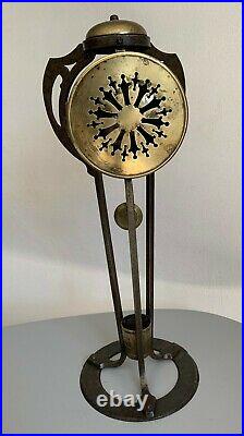 Ancienne grande pendule 1900 fer forgé Art & Crafts Art nouveau clock antique