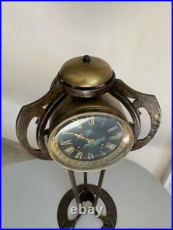 Ancienne grande pendule 1900 fer forgé Art & Crafts Art nouveau clock antique