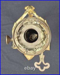 Ancienne lampe à pétrole ananas en bronze Art Nouveau Oil Lamp 1900