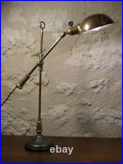Ancienne lampe d'atelier à balancier, monte et baisse. Epoque ART NOUVEAU 1900