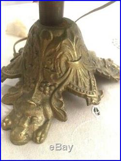 Ancienne lampe verre Murano, Et bronze lampe grappes raisin art déco art nouveau