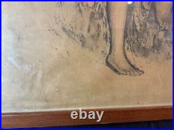 Ancienne litho Jean Veber Portrait femme art nouveau