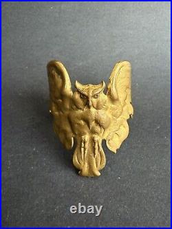 Ancienne manchette Hibou owl bracelet en laiton Art Nouveau 1900's moderniste