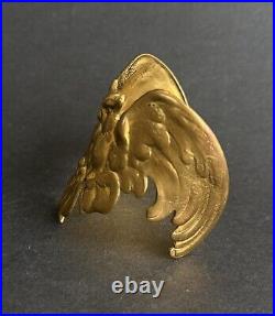 Ancienne manchette Hibou owl bracelet en laiton Art Nouveau 1900's moderniste