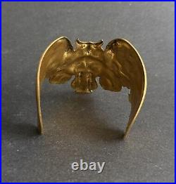 Ancienne manchette Hibou owl bracelet en laiton Art Nouveau 1900's moderniste