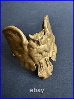 Ancienne manchette Hibou owl bracelet en laiton Art Nouveau 1900's moderniste