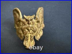 Ancienne manchette Hibou owl bracelet en laiton Art Nouveau 1900's moderniste