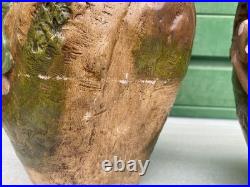 Ancienne paire vases Art Nouveau terre cuite signé George Trinque années 1900