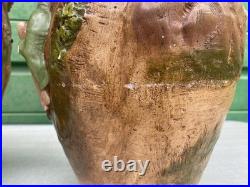 Ancienne paire vases Art Nouveau terre cuite signé George Trinque années 1900