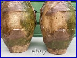 Ancienne paire vases Art Nouveau terre cuite signé George Trinque années 1900